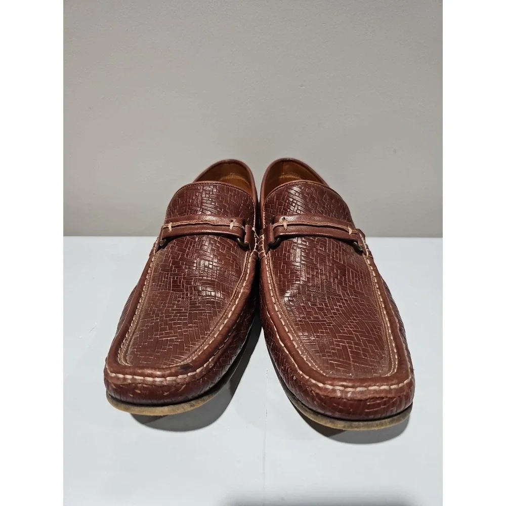 Donald‎ Pliner Donnie Men's Penny Loafers 10.5M Brown Leather Driving Moccasins